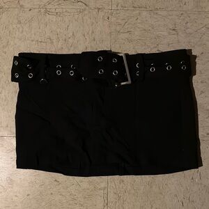 Stylish Black Mini Skort with Belt